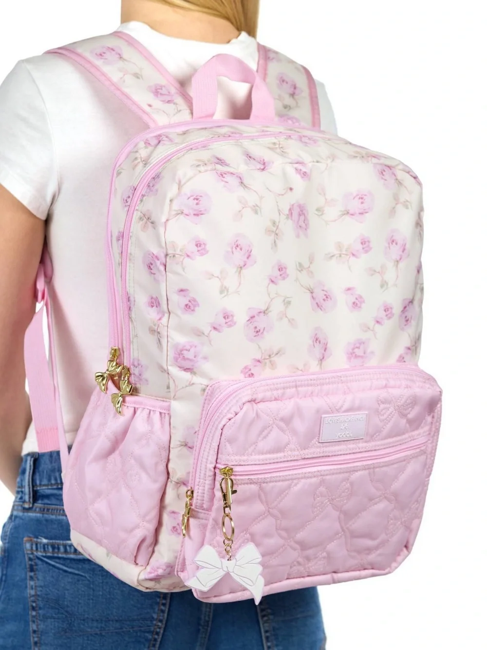 LoveShackFancy × Target - Yoobi Ribbon Rosa Backpack Sterling Dusk $89